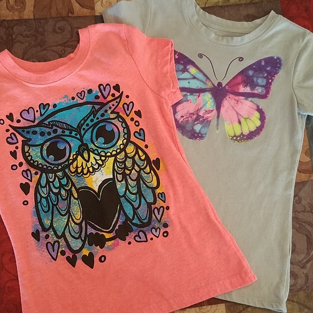 2 pack girl's short-sleeve graphic tee
